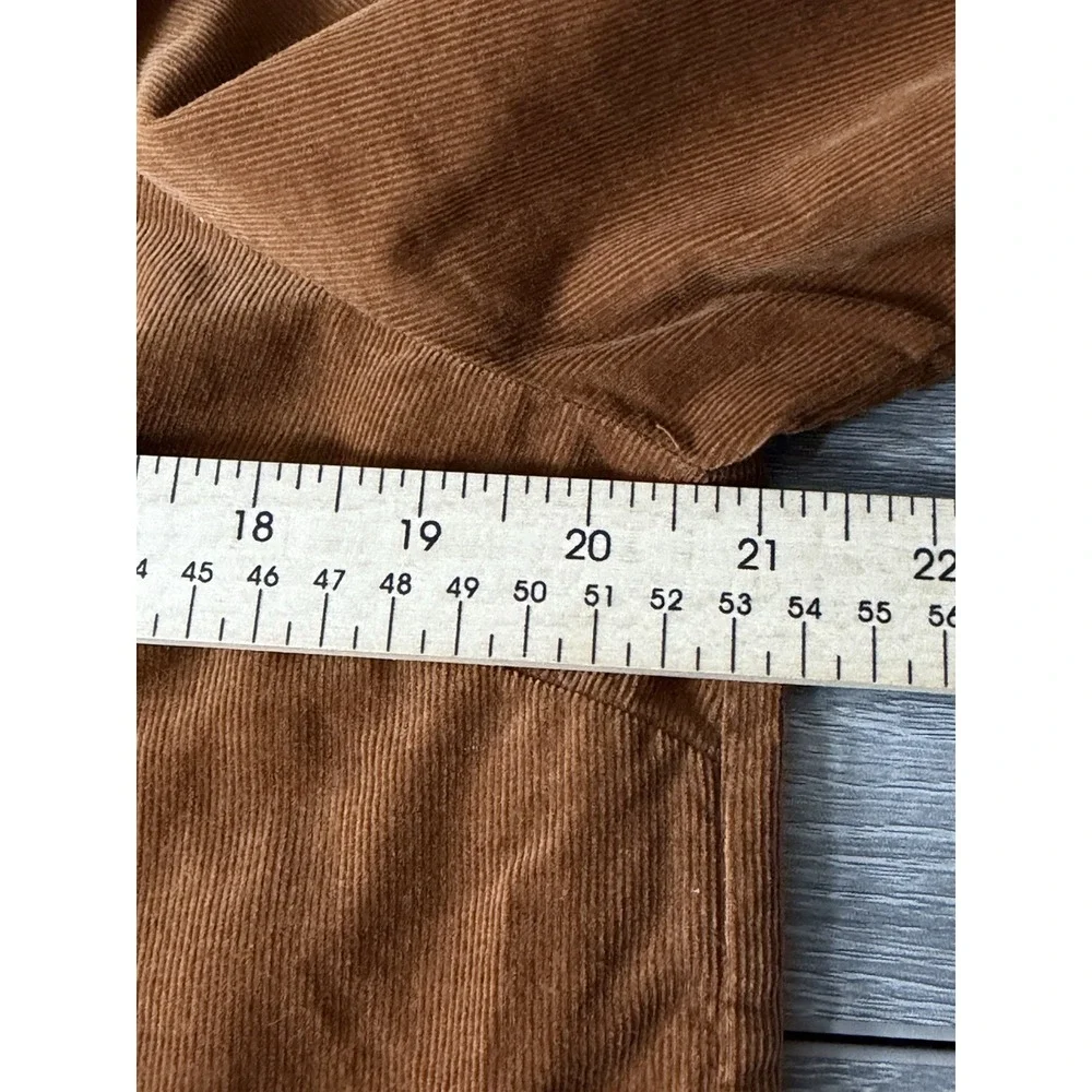 Madewell Corduroy Eyelet Embroidered Tie Sleeve Blouse Brown L Cottagecore
